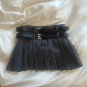 Dolls Kill Gray Pleated Mini Skirt